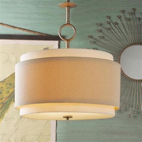 metal fabric drum light|oversized drum shade pendant light.